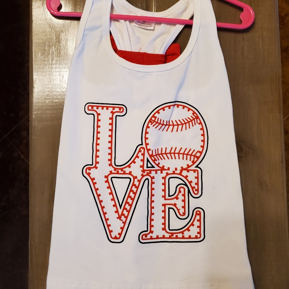Love Baseball Racerback Tank